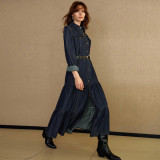 Women Denim Long-Sleeved Dress