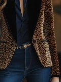 Women Leopard Print Blazer