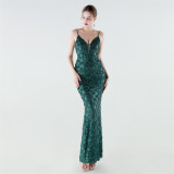 Women's Plus Size Luxury Sequin Slim Fit Mermaid Evening Gown
