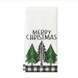 Christmas Truck Tree Plaid Print Dish Cloth Kitchen Towel