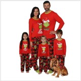 Family Autumn Winter Homewear Christmas Monster Print Pajamas Set