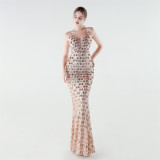 Women's Plus Size Luxury Sequin Slim Fit Mermaid Evening Gown