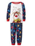 Family Autumn Winter Christmas Homewear Happy Deer Print Matching Pajamas Set