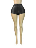 Women's Fashion Sexy Stretch Leather Shorts