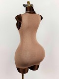 Women Print Sexy Stretchy Sleeveless Bodycon Dress