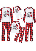 Family Christmas Homewear Letter Print Matching Pajamas