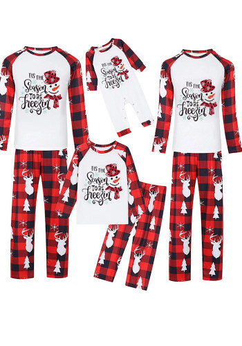 Family Christmas Homewear Letter Print Matching Pajamas