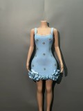 Women Halter Rhinestone Sexy Bandage Bodycon Dress