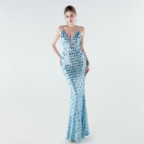 Women's Plus Size Luxury Sequin Slim Fit Mermaid Evening Gown
