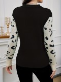 Plus Size Women Casual Leopard Top Sweater