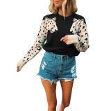Plus Size Women Casual Leopard Top Sweater
