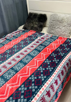 Christmas Holiday Blanket Flannel Print Shawl Sofa Throw