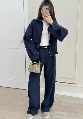 Women's Autumn Korean Style Long Sleeve Career Casual Sportswear Set