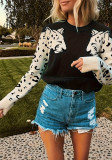 Plus Size Women Casual Leopard Top Sweater