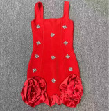 Women Halter Rhinestone Sexy Bandage Bodycon Dress