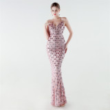 Women's Plus Size Luxury Sequin Slim Fit Mermaid Evening Gown