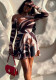 Women's Summer Print Elegan A-Line Raglan Sleeve Off-Shoulder Dress