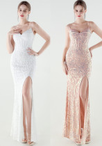 Women's Luxury Sequin Beaded Slim Waist Evening Gown Women's Luxury Sequin Beaded Slim Waist Evening Gown