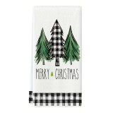 Christmas Truck Tree Plaid Print Dish Cloth Kitchen Towel