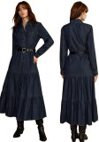 Women Denim Long-Sleeved Dress