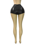 Women's Fashion Sexy Stretch Leather Shorts