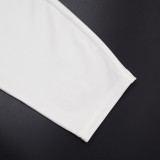 Women Autumn/Winter V-Neck Button-Up Solid Blazer Cropped Pants Two-Piece Set