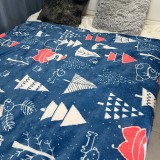 Christmas Holiday Blanket Flannel Print Shawl Sofa Throw