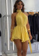 Women's Summer Halter Neck Solid Color Slim Waist Short Dress