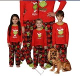 Family Autumn Winter Homewear Christmas Monster Print Pajamas Set