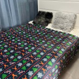 Christmas Holiday Blanket Flannel Print Shawl Sofa Throw