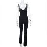 Women Lace-Up Sexy Jumpsuit