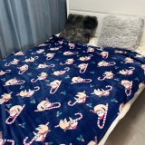 Christmas Holiday Blanket Flannel Print Shawl Sofa Throw