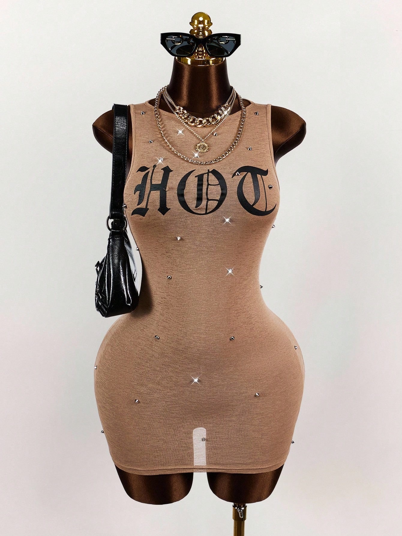 Printed Stretchy Sleeveless Bodycon Dress for Evening Parties