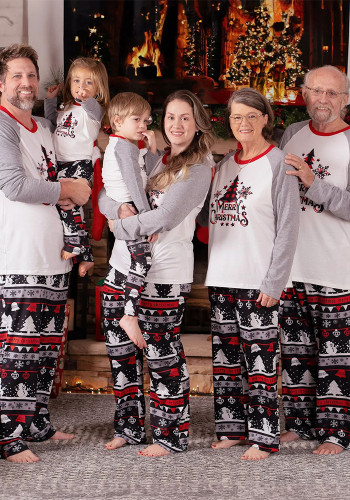 Family Christmas Homewear Print Long Sleeve Pajamas Set