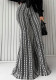 Women Autumn Striped Stretchy Bell Bottom Pant