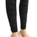 Women Grunge Sleeve Tie-up Top and Pant Two-piece Set