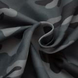 Women Autumn/Winter Camouflage Stand Collar Sleeveless Short Zipper Padding Vest