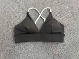 Women Adjustable Strap Color Block Yoga Bra Tank Top