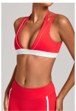Women Color Block Patchwork Halter Neck Yoga Tank Top