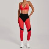 Women Color Block Yoga Two-Piece Set