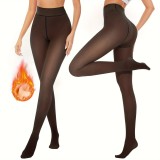 Women Autumn/Winter Fleece-Lined Basic Pantyhose