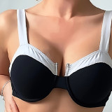 Women Black and White Patchwork Sexy Two Pieces Swimsuit