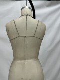 Women Vest Red Beaded Body Chain Sexy Top