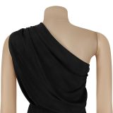 Women Casual Slash Shoulder Sleeveless Bodycon Jumpsuit