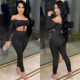 Women Grunge Sleeve Tie-up Top and Pant Two-piece Set