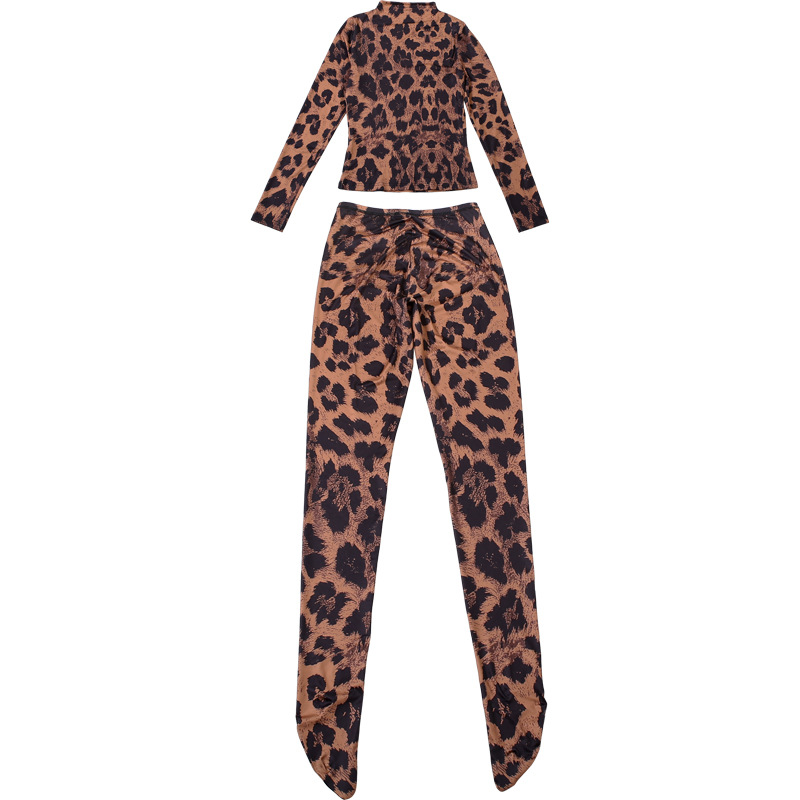 Women Autumn/Winter Printed Long-Sleeved Top and Pant Two-piece Set