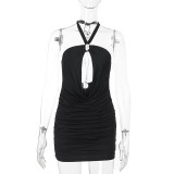 Women Summer Strapless Halter Neck Bodycon Dress