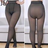 Women Autumn/Winter Fleece-Lined Basic Pantyhose