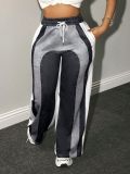 Women Casual Patchwork Wide-leg trousers
