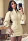 Women Autumn/Winter Solid Casual Stand Collar Long Sleeve Zipper Dress
